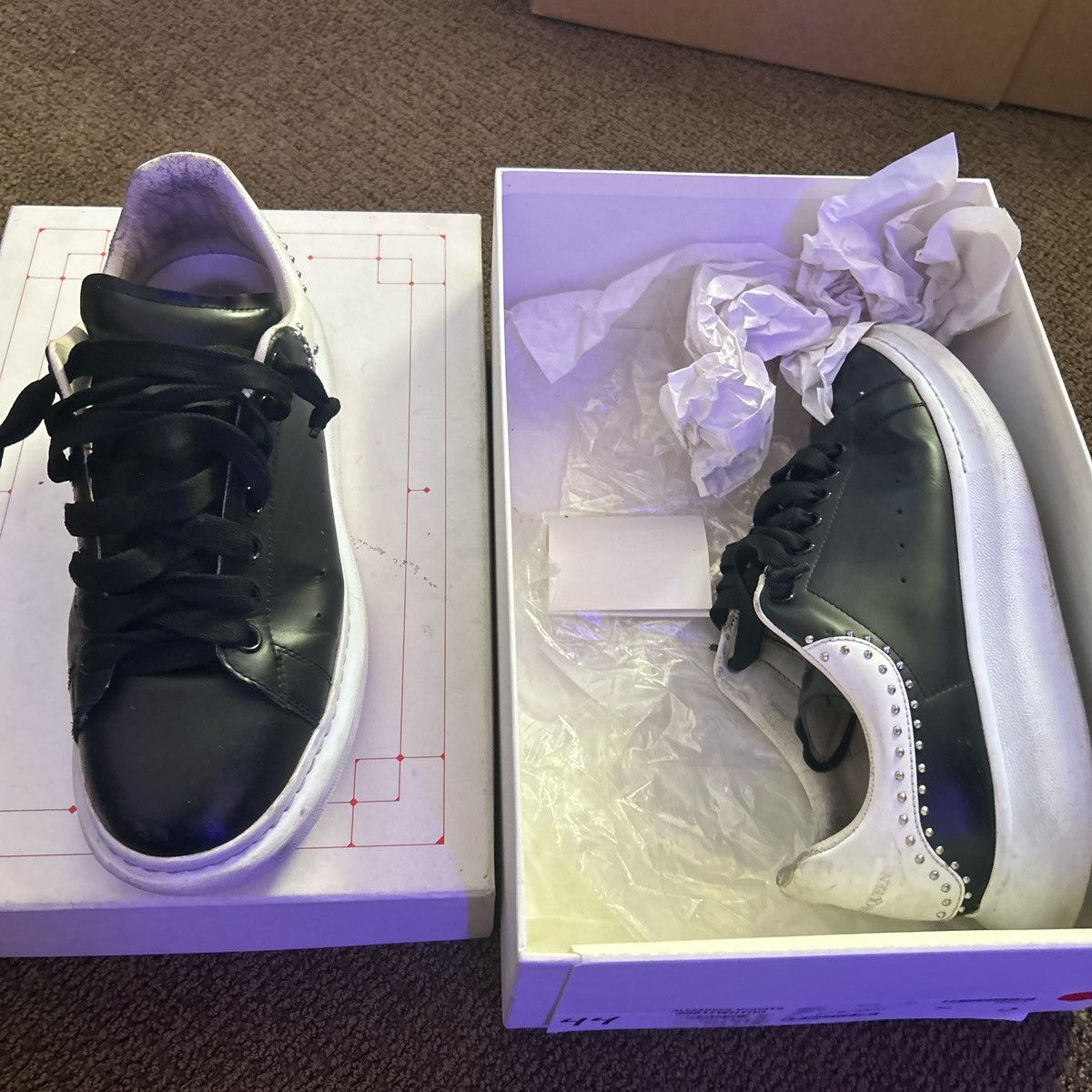 Alexander McQueen Alexander Mcqueens Black and white with Diamonds Size US 10 / EU 43 - 4 Thumbnail