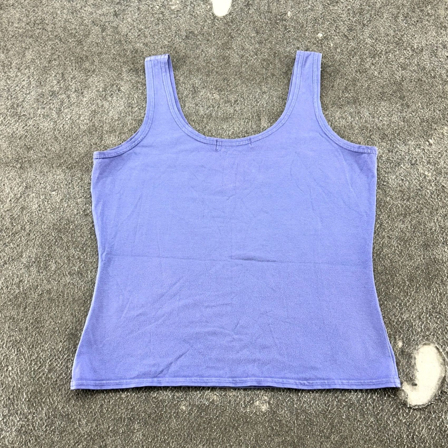 Vintage VINTAGE Cut Loose Shirt Tank Top Purple 90s Womens M Cotton Knit Sleeveless Crew Neck Boxy Short Summer Spring Ladies Regular Girls Womens Size M / US 6-8 / IT 42-44 - 3 Thumbnail
