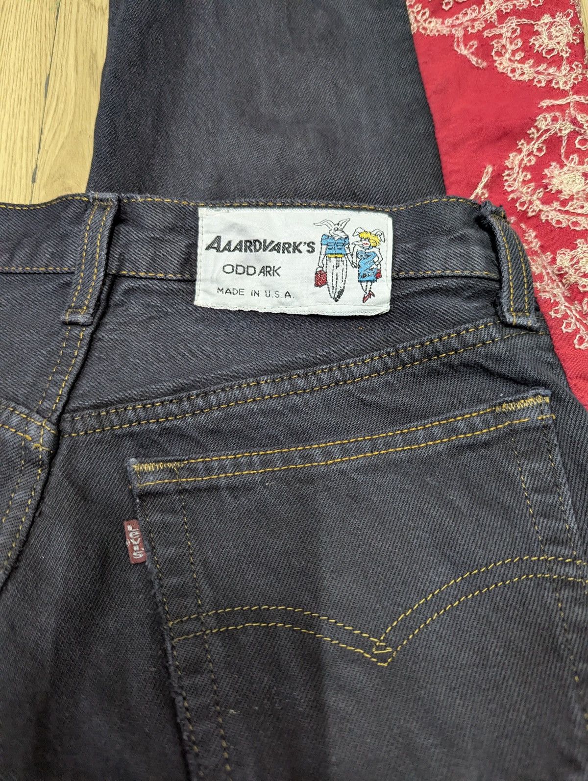 Levi's Vtg 90s Levi's Superblack Custom Paisley Flare Jeans Size US 30 / EU 46 - 8 Thumbnail