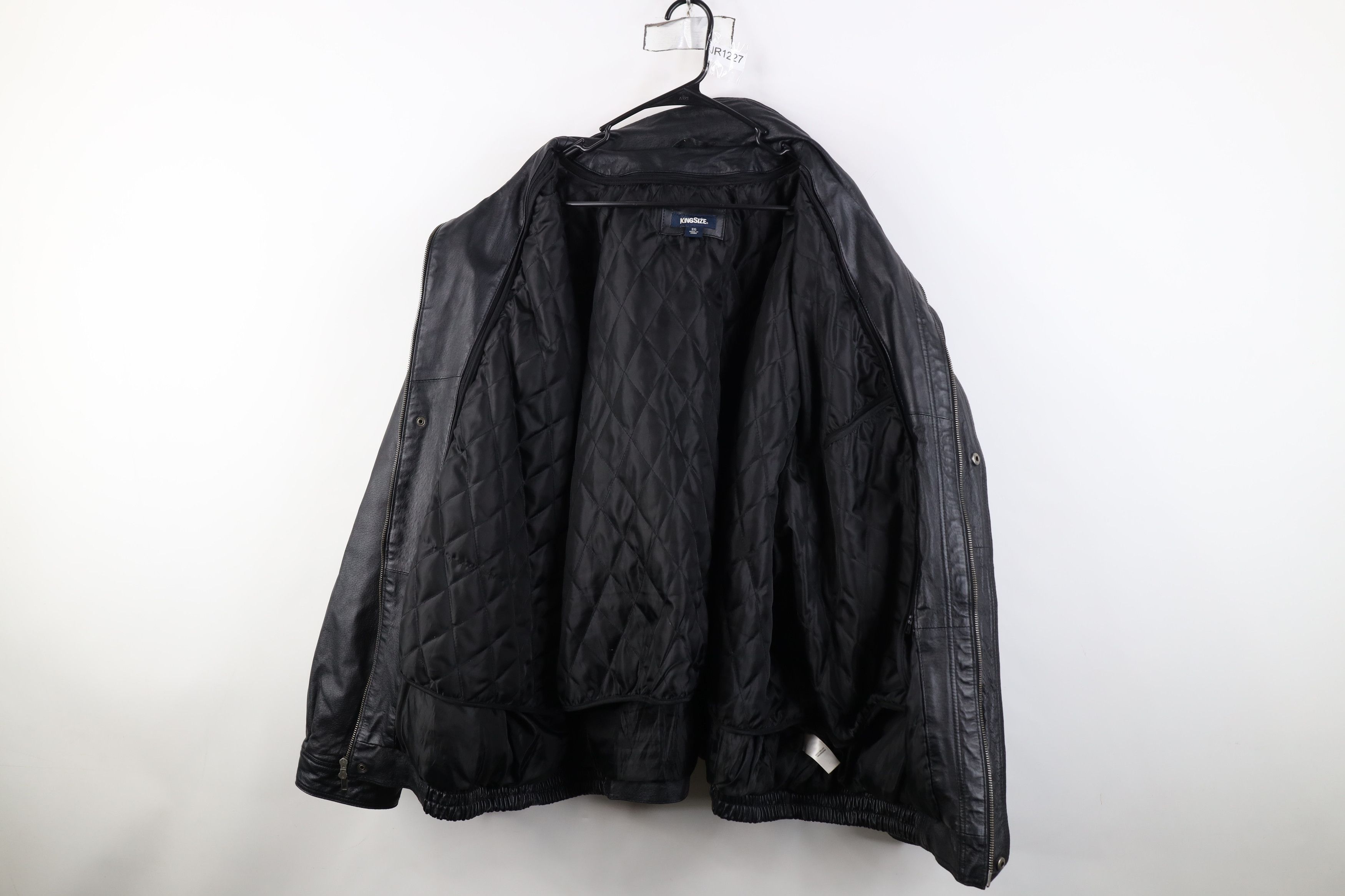 Vintage Vintage 90s Streetwear Leather Full Zip Bomber Jacket Black Size US XXL / EU 58 / 5 - 10 Thumbnail