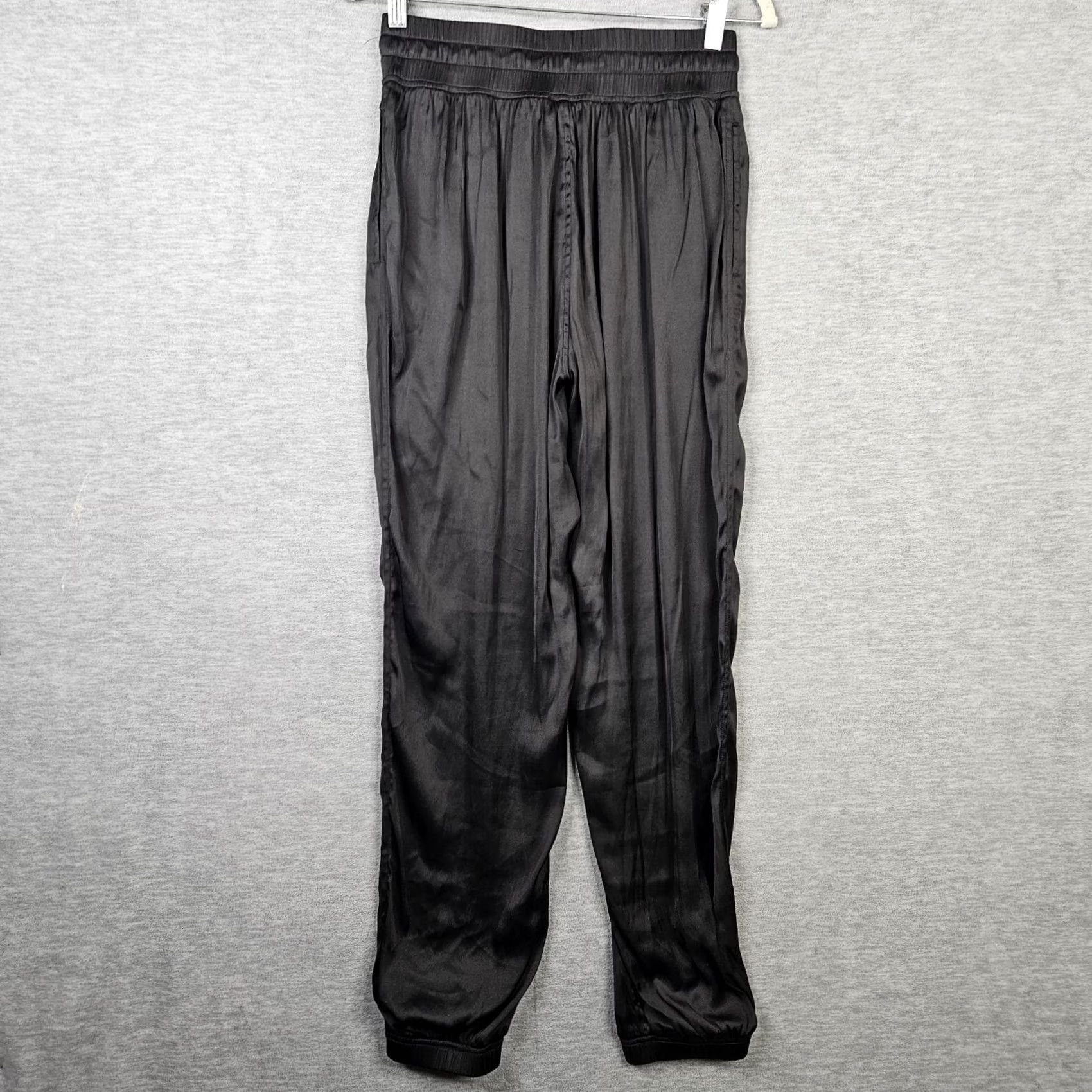 Carbon Carbon 38 Womens Jogger Pants Black Satin Light-weight Pull-on Size S Size 28" / US 6 / IT 42 - 4 Thumbnail