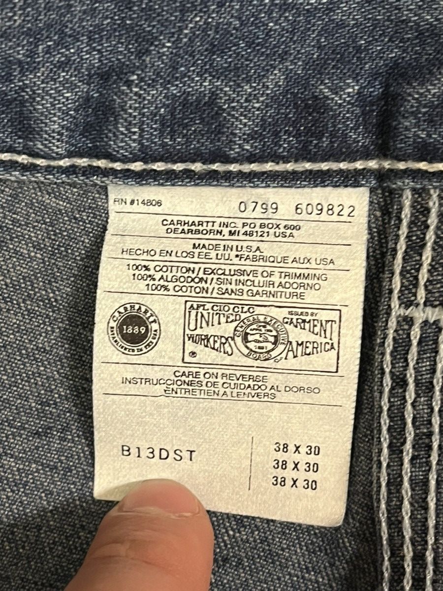 Carhartt 1999 Carhartt Carpenter/Work Washed Denim New 38x30 Vintage Size US 38 / EU 54 - 7 Thumbnail
