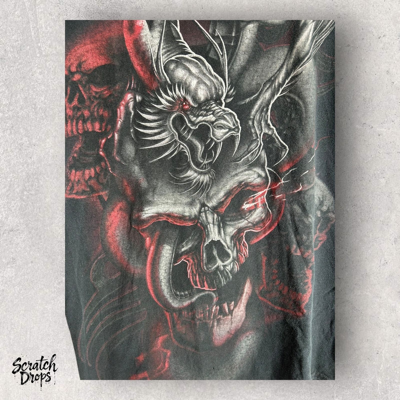 Other Vtg Cyber Y2K Mens Affliction Style Dragon Skulls Big AOP Size US L / EU 52-54 / 3 - 2 Thumbnail