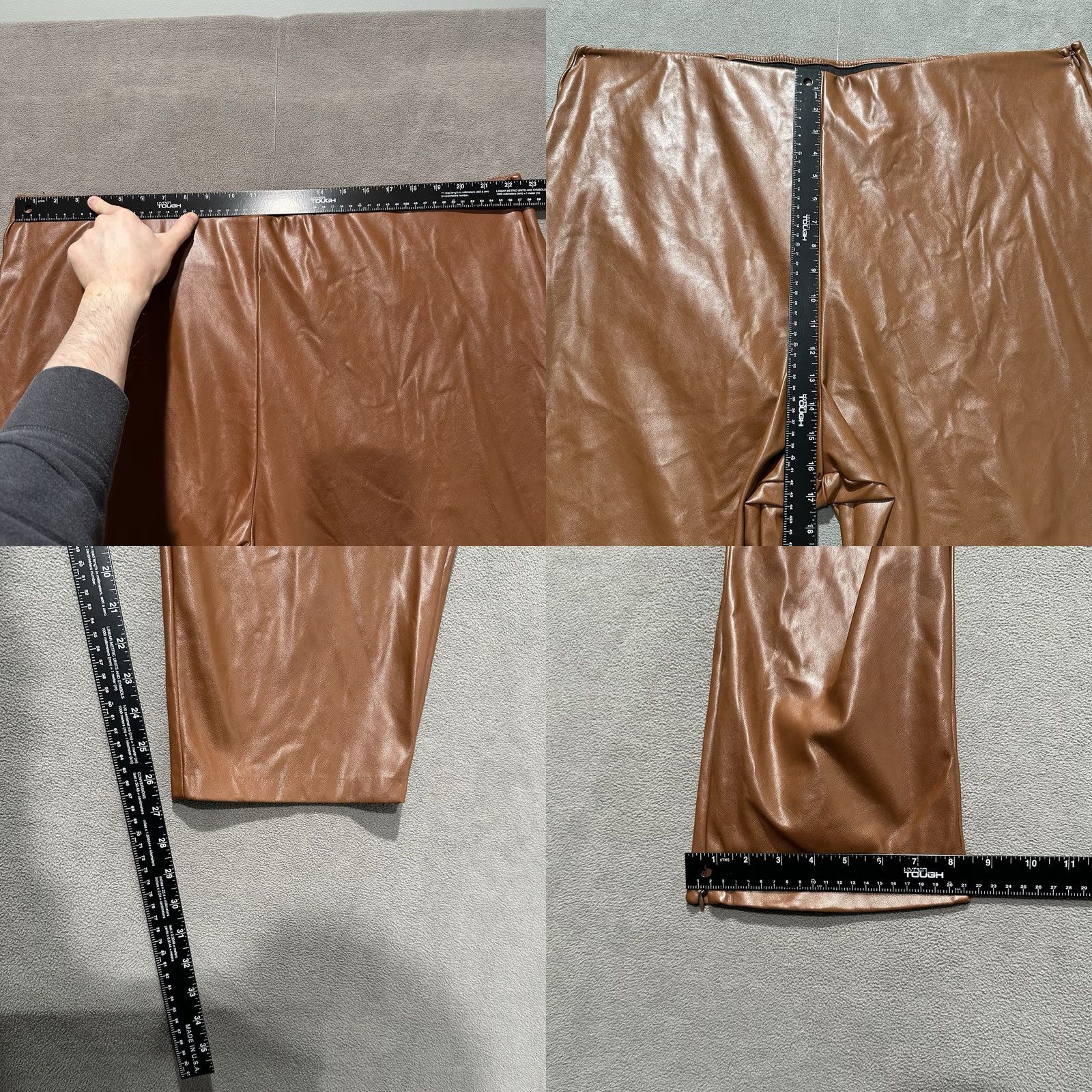 Old Navy Old Navy Pants Womens 28 Cognac Brown Faux Leather Skinny High-Waisted EUC N/A Size 28" / US 6 / IT 42 - 8 Thumbnail