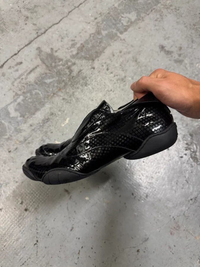 Marithe + Francois Girbaud Marithé + François Girbaud Circle Black Leather Low Top Sneakers Size US 7 / IT 37 - 8 Thumbnail