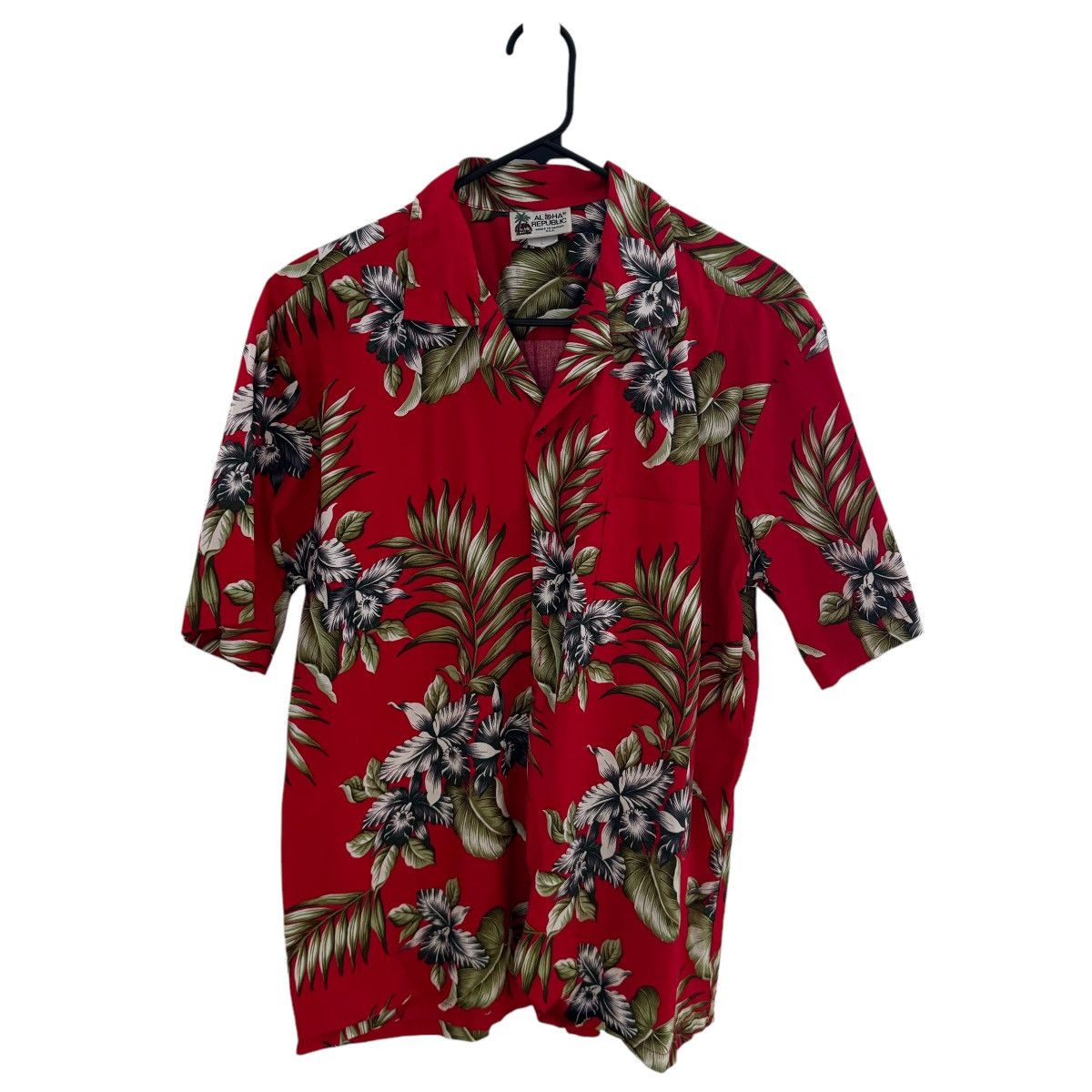 Vintage Red Hawaiian floral button down shirt made in usa Size US L / EU 52-54 / 3 - 2 Thumbnail