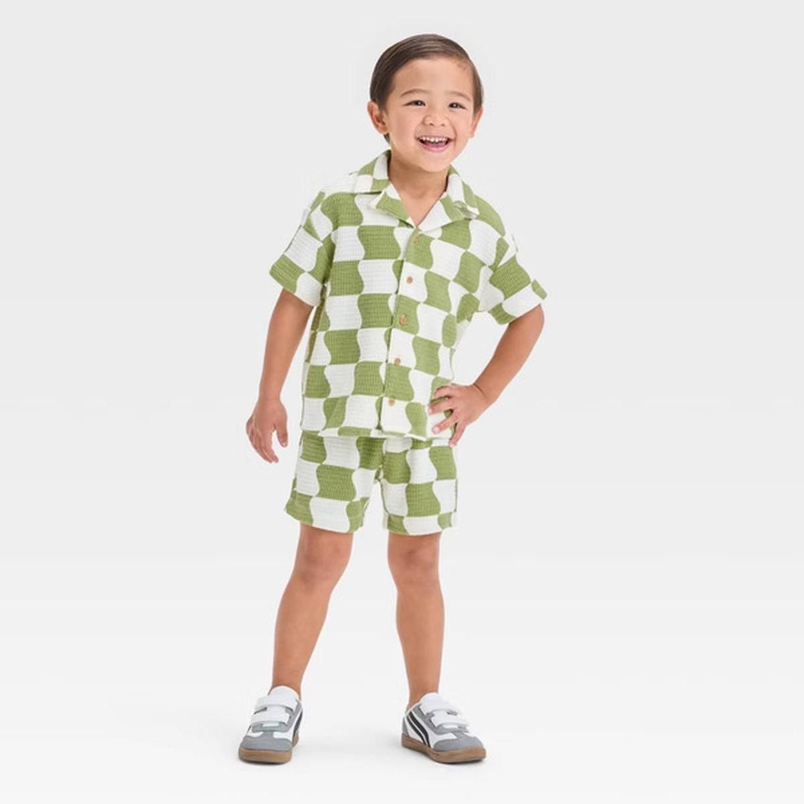 Other Grayson Mini Waffle Knit Shirt and Shorts Set Size 12 Months Size ONE SIZE - 1 Thumbnail