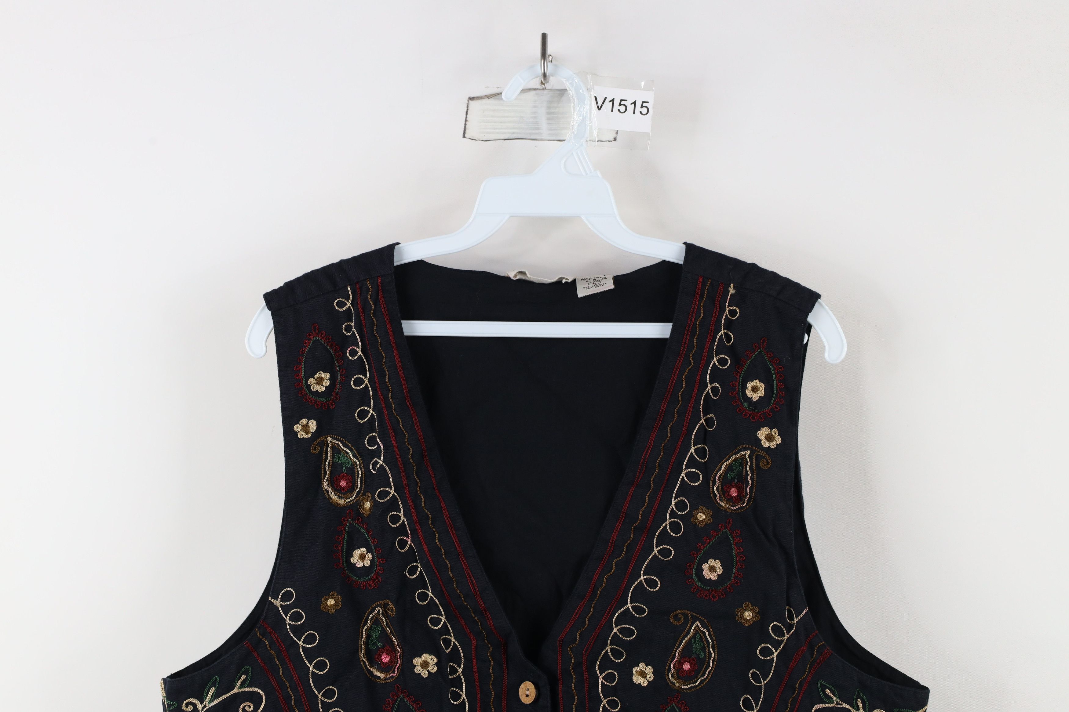 Vintage Vintage 90s Streetwear Embroidered Paisley Vest Jacket Size L / US 10 / IT 46 - 2 Thumbnail