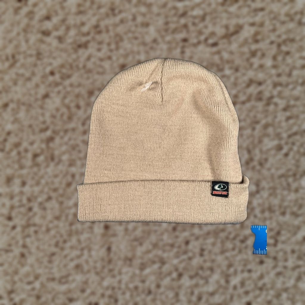 Vintage Mossy Oak Beanie Toque Mens One Size Beige Knit 100% Acrylic Hunt Fish Camp Hat/Cap Beanie Mens One Size Beige Mossy Oak Size ONE SIZE - 1 Thumbnail