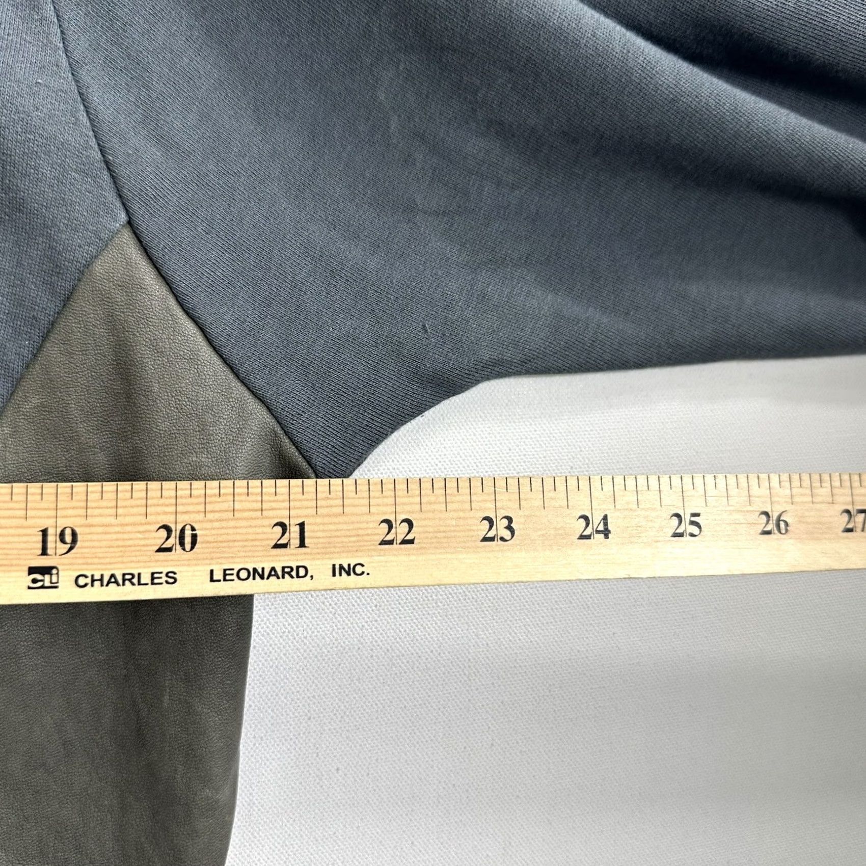Allsaints VINTAGE AllSAINTS Cari Leather Trim Panel Pullover Sweatshirt Gray Womens Size L Size L / US 10 / IT 46 - 6 Thumbnail