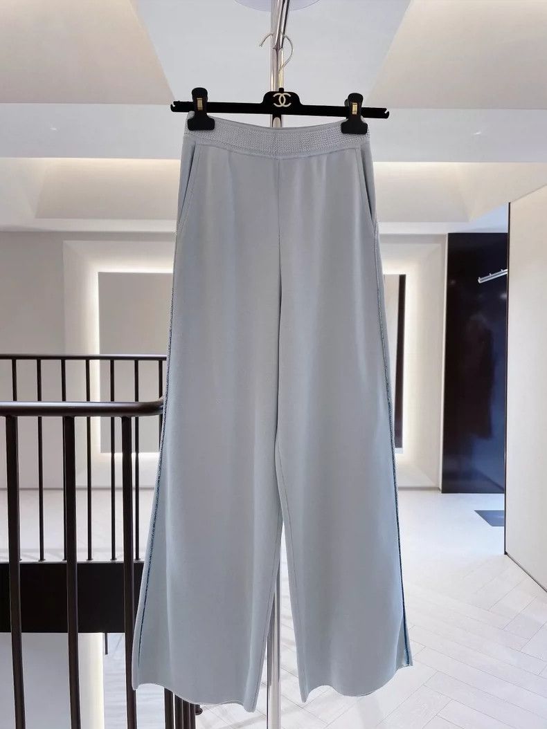 Loro Piana LORO PIANA Silk knit wide leg pants Size 25" / US 0 / IT 36 - 1 Thumbnail