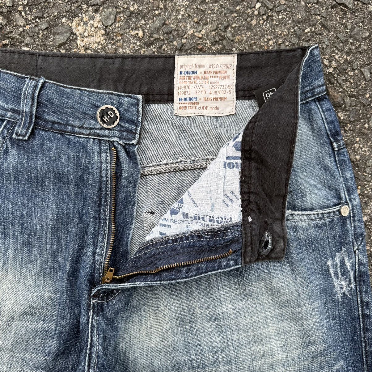 Japanese Brand VINTAGE H-DUROM FADED RIPPEP DENIM JEAN PANTS Size US 35 - 7 Thumbnail