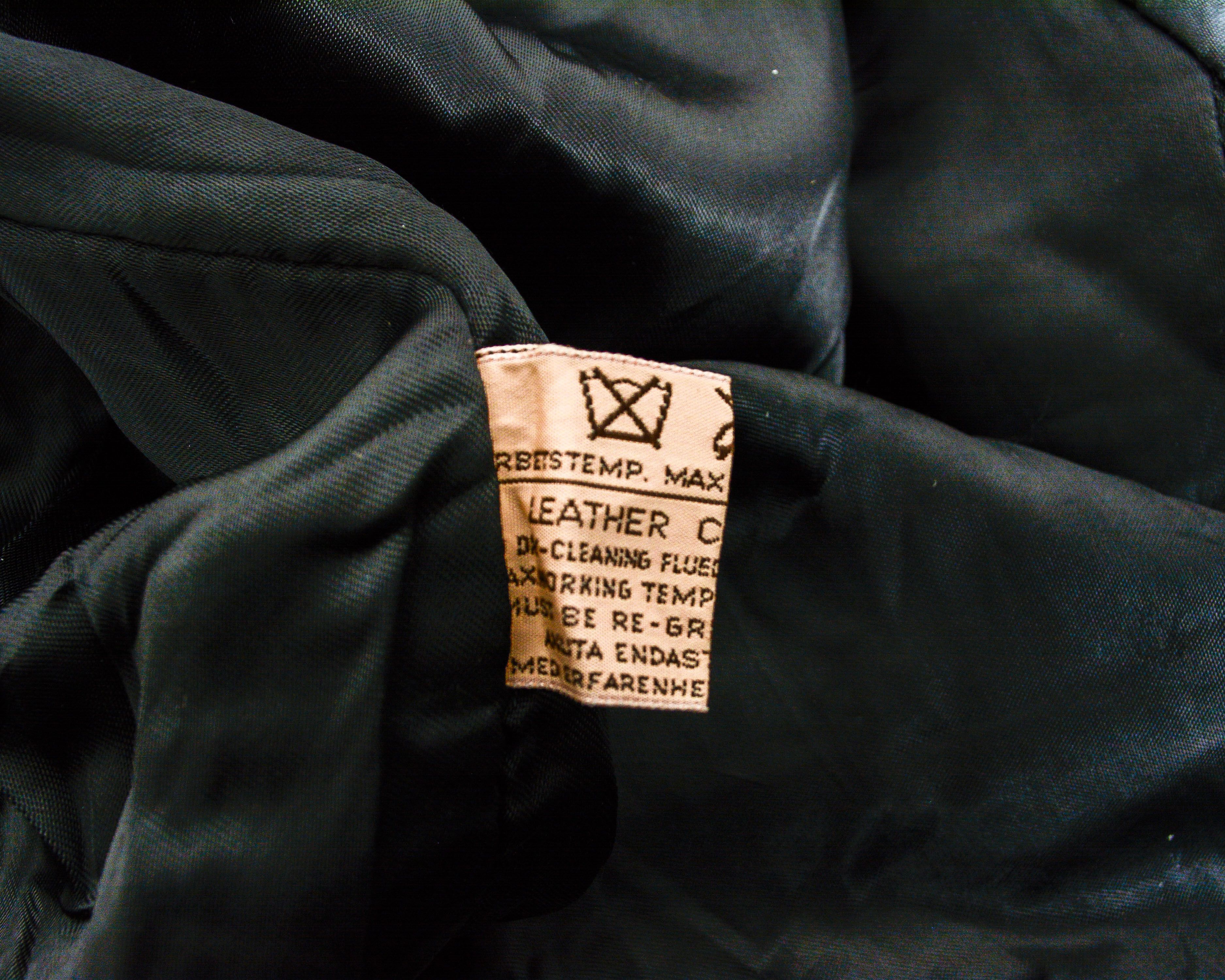 Band Tees × Vintage Leather Coat belted & insulated L Jacket Double breasted mac Size US L / EU 52-54 / 3 - 7 Thumbnail