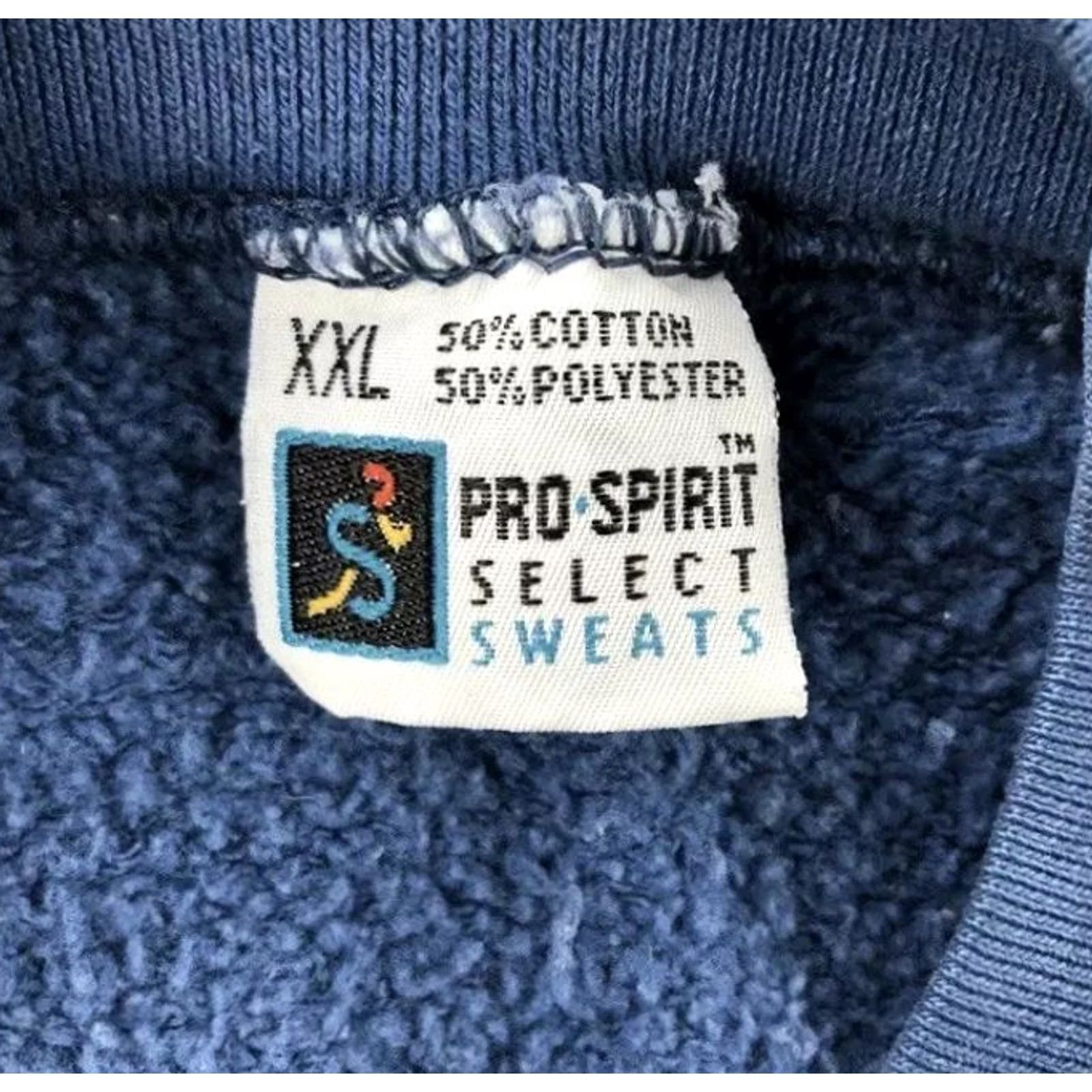 ESPIRIT VINTAGE Pro Spirit Sweatshirt Crewneck 2XL Blue Mens Vintage 90s Made USA Grunge Lounge Wear Size US XXL / EU 58 / 5 - 2 Thumbnail