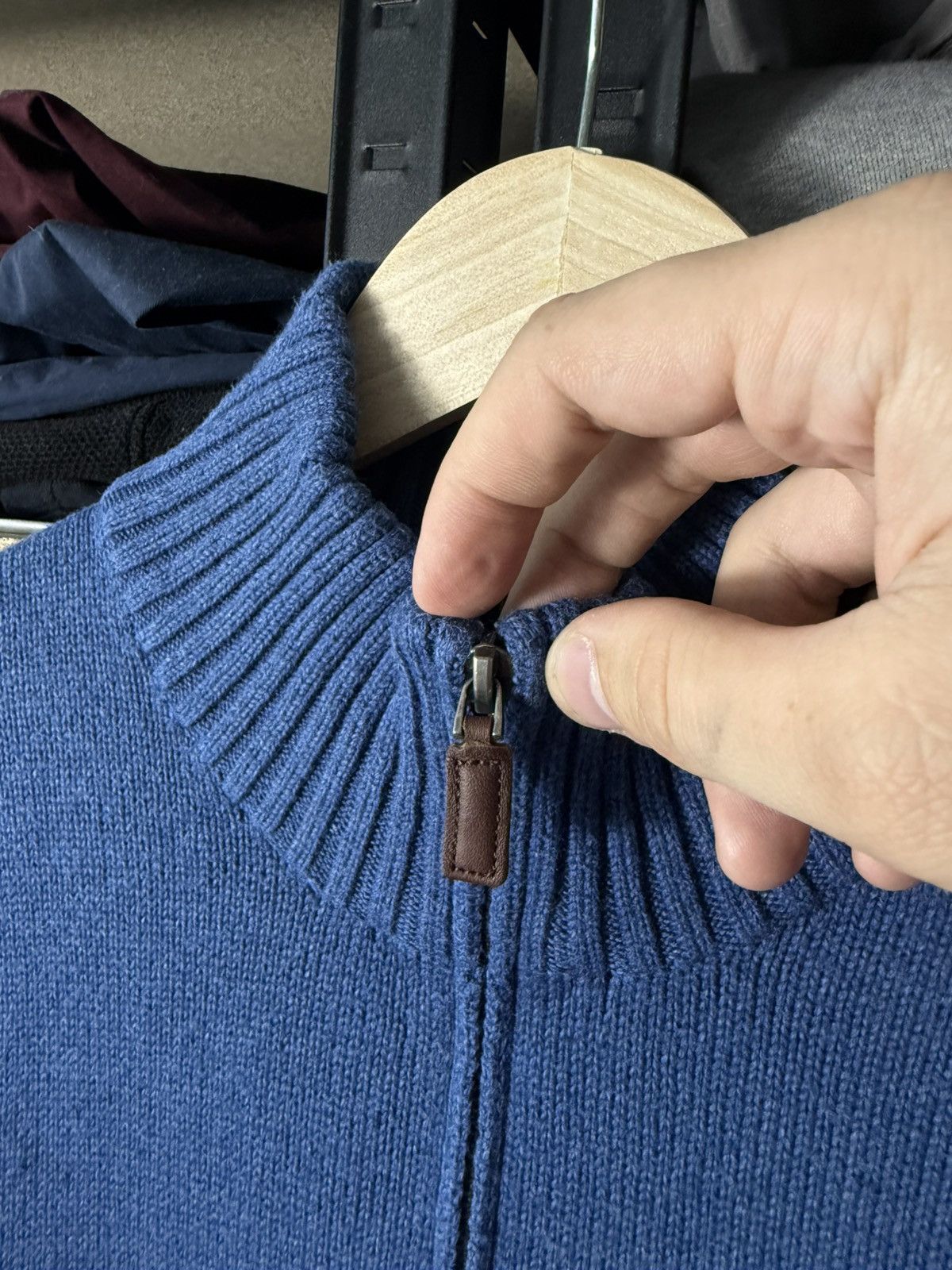 Polo Ralph Lauren Polo Ralph Lauren Quarter Zip Sweater Blue Cotton L Pullover Size US L / EU 52-54 / 3 - 5 Thumbnail