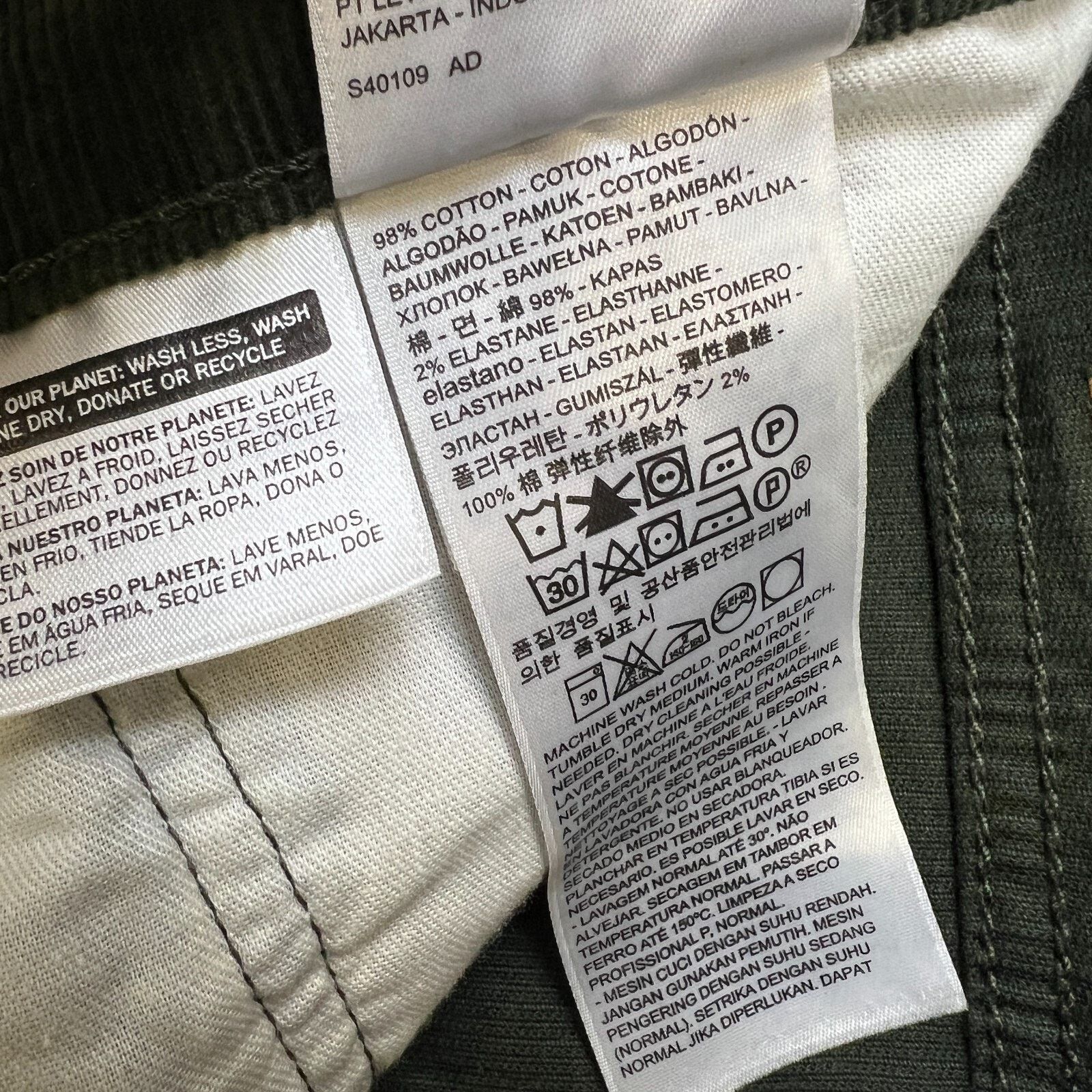 Levi's × Vintage Levi's 502 Pants 34x30 Corduroy Tapered Stretch Regular Fit Size US 34 / EU 50 - 10 Thumbnail
