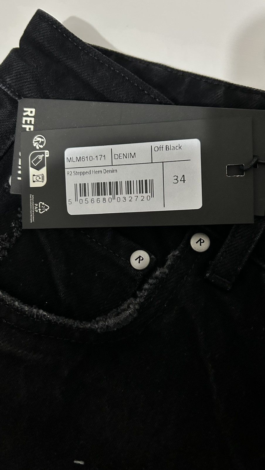 Represent Clo. REPRESENT R2 Stepped Hem Off Black Denim Jeans W34 Size US 34 / EU 50 - 13 Thumbnail