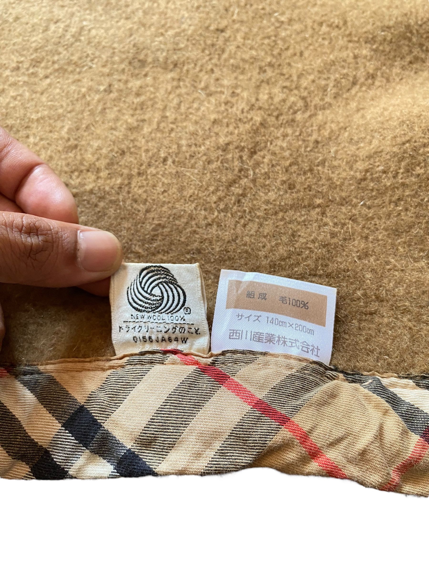 Burberry × Designer 90s Burberrys embroidered logo nova check trim wool blanket Size ONE SIZE - 6 Thumbnail