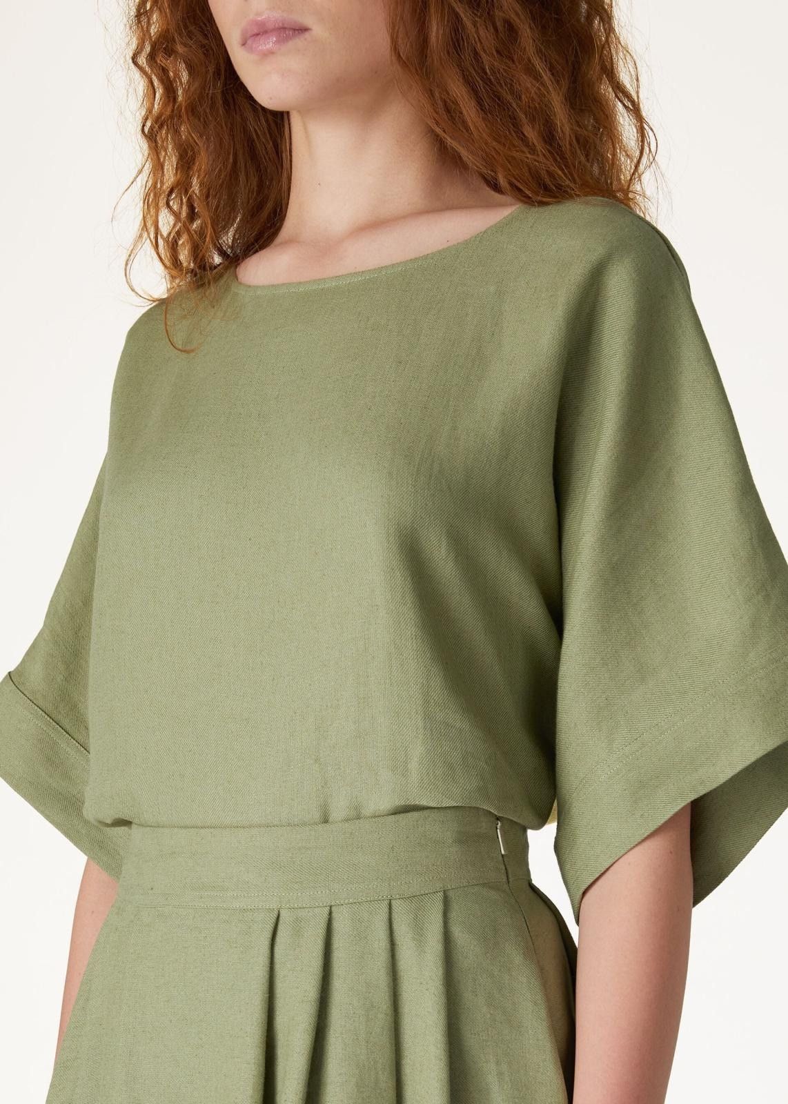 Loro Piana o1srvl11e0725 FAO0486 Cropped T-Shirt in Green Size XS / US 0-2 / IT 36-38 - 2 Thumbnail