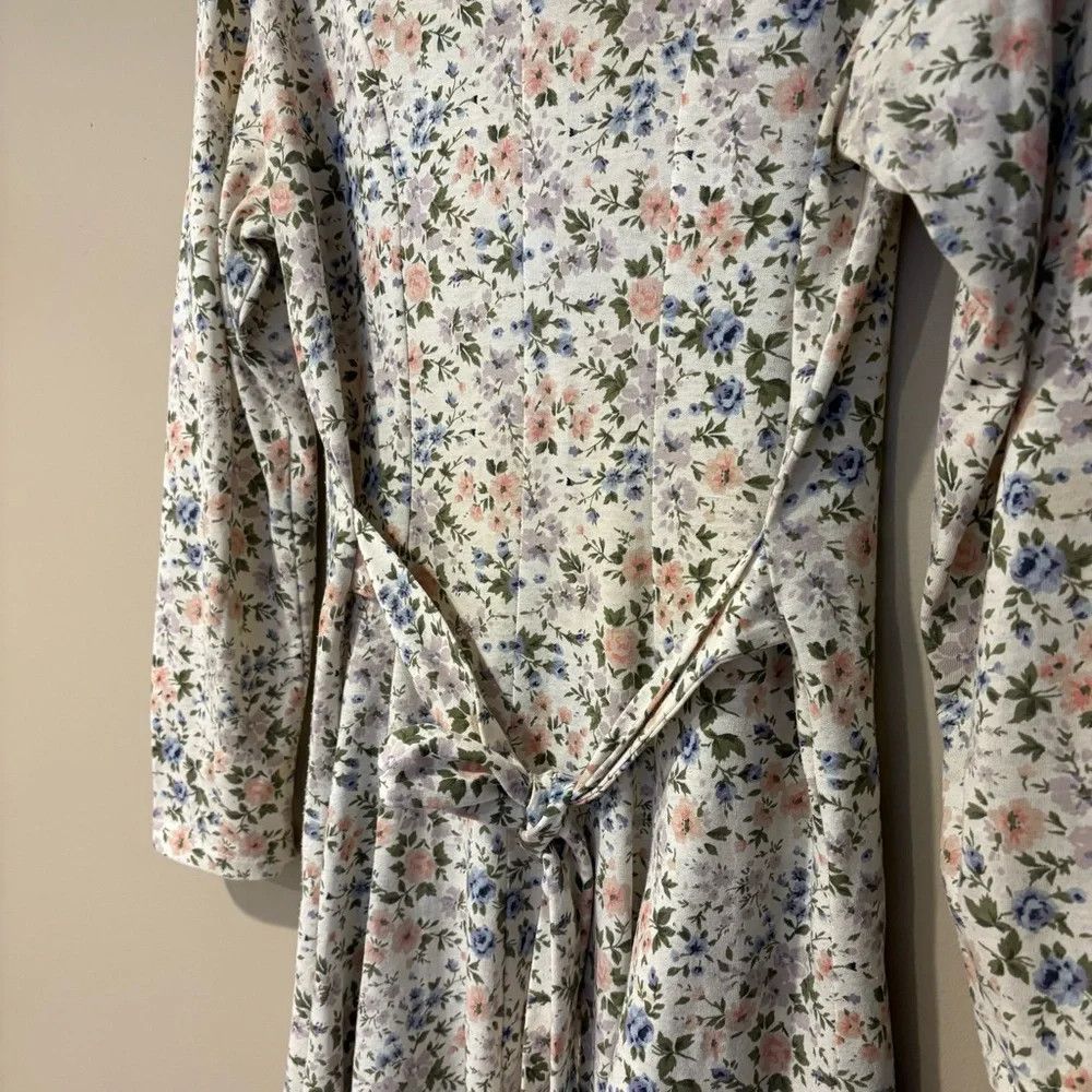 Vintage 90s cotton pearl button feminine tie waist skater dress Size M / US 6-8 / IT 42-44 - 5 Thumbnail