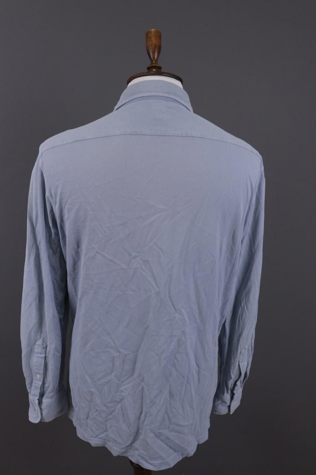 Designer Boggi Milano Italian Style Blue Down Dress Shirt Size 39 Size US M / EU 48-50 / 2 - 7 Thumbnail