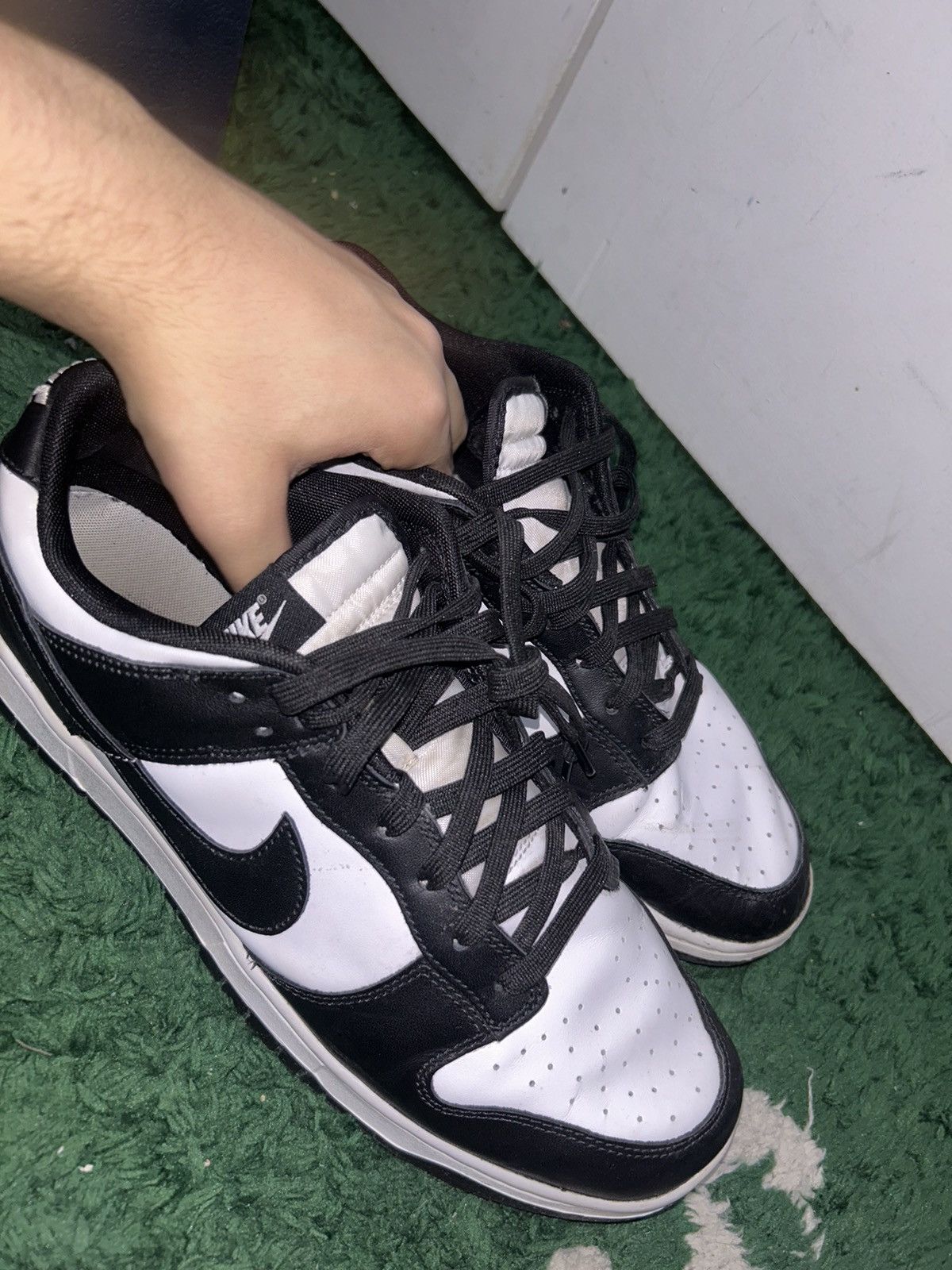 Nike Size 13 - Nike Dunk Low Black White Preowned No Box Size US 13 / EU 46 - 6 Thumbnail