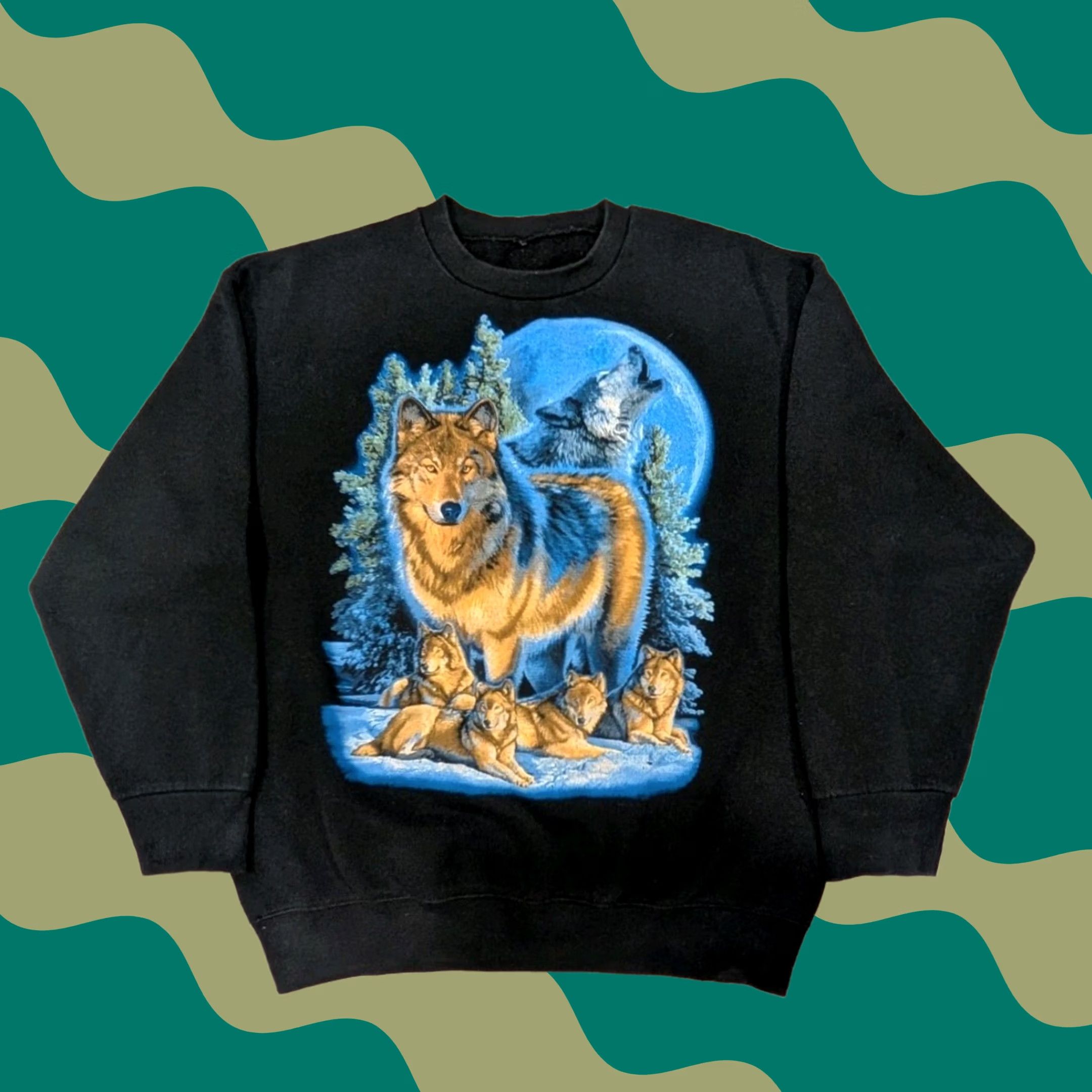 Vintage Vintage 50s 60s Black Flock Print Sweatshirt XL | Grailed