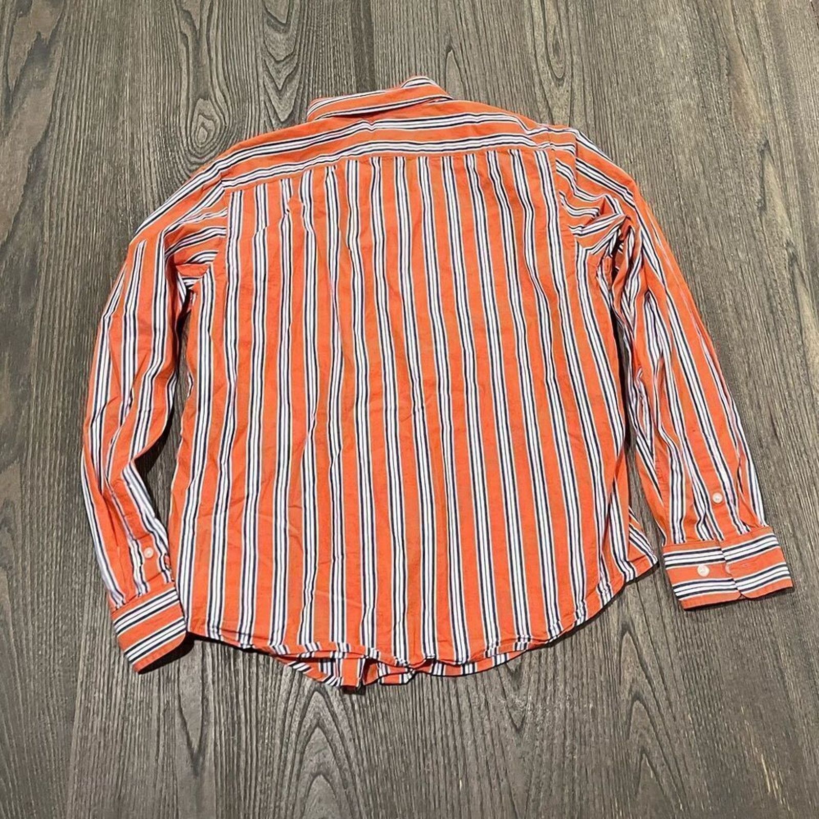 Chaps Chaps Womens Orange Striped Front Dress Shirt Size Petite M Size M / US 6-8 / IT 42-44 - 5 Thumbnail