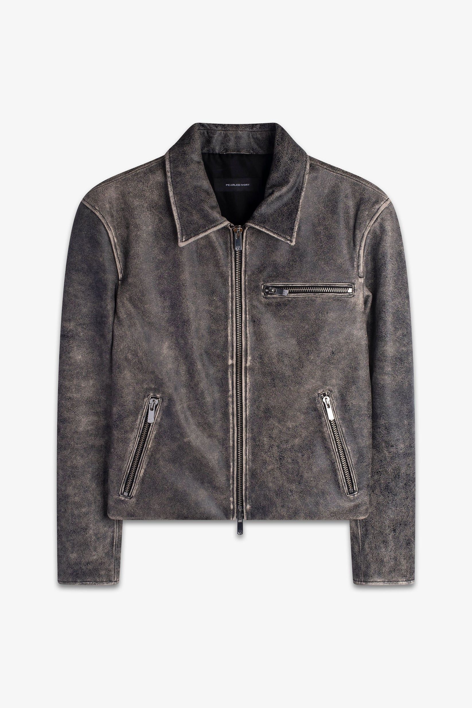 Pearled Ivory DISTRESSED BLOUSON JACKET Size US XL / EU 56 / 4 - 1 Thumbnail