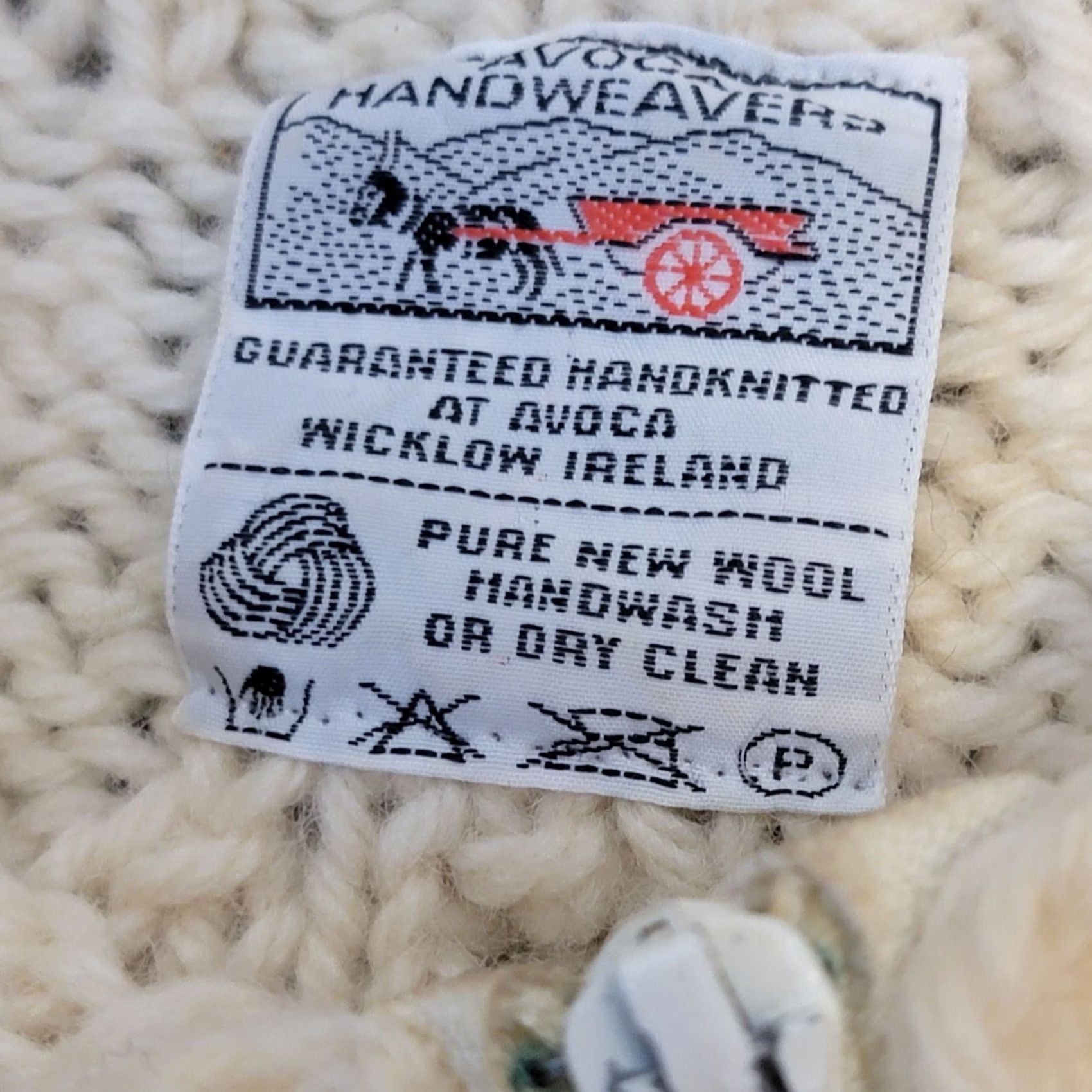 Vintage VINTAGE Avoca Cardigan Sweater Mens/ Womens Fisherman Wool Full Zip Pockets 70s Boho Ivory Med Size M / US 6-8 / IT 42-44 - 3 Thumbnail