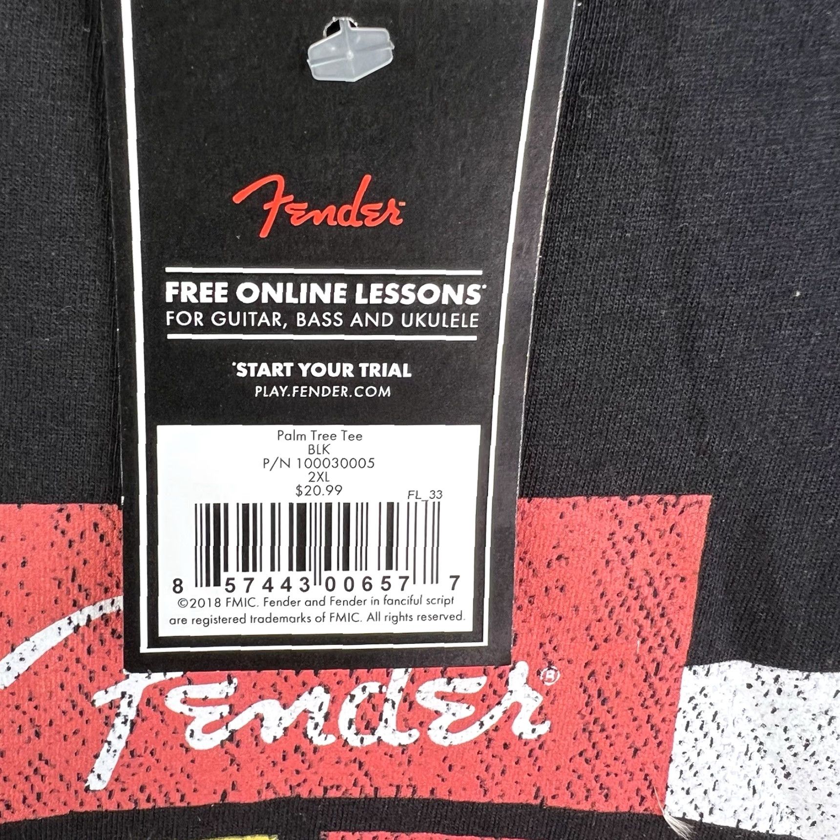 Fender VINTAGE Fender T-Shirt Men’s 2XL Short Sleeve Graphic Cotton Music Guitar Black 2020s Size US XXL / EU 58 / 5 - 3 Thumbnail