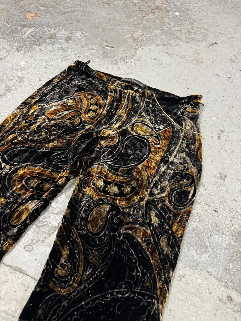 Designer × Roberto Cavalli × Vintage 2000s Roberto Cavalli Dark Orange Velvet Trousers Pants Size 26" / US 2 / IT 38 - 8 Thumbnail
