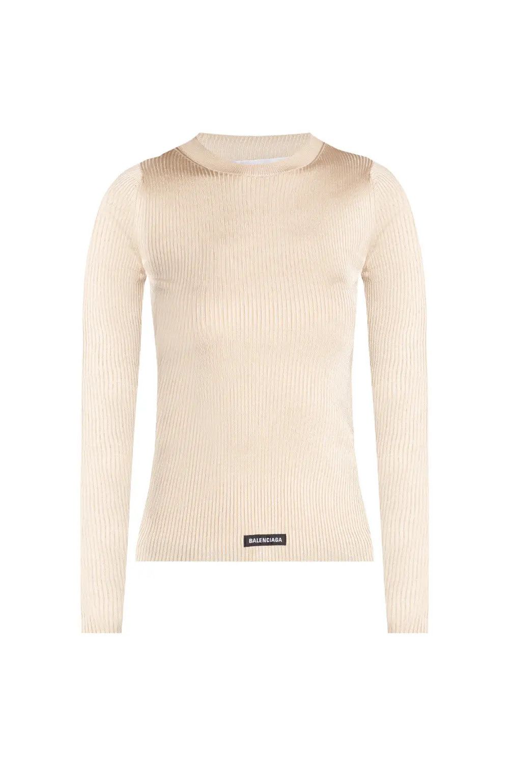 Balenciaga o1mt1gz0325 Top Sweater in Beige Size L / US 10 / IT 46 - 1 Thumbnail