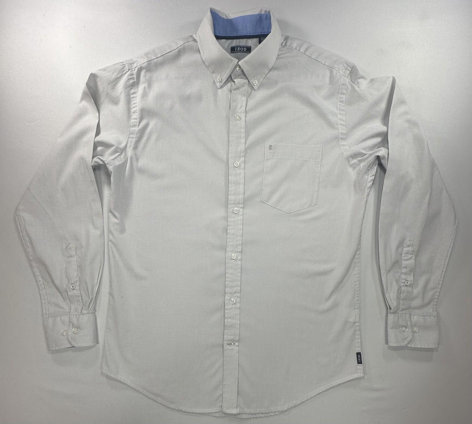 Izod Izod Cotton Blend Oxford Button Up Shirt Gray Men's Medium Size US M / EU 48-50 / 2 - 1 Thumbnail
