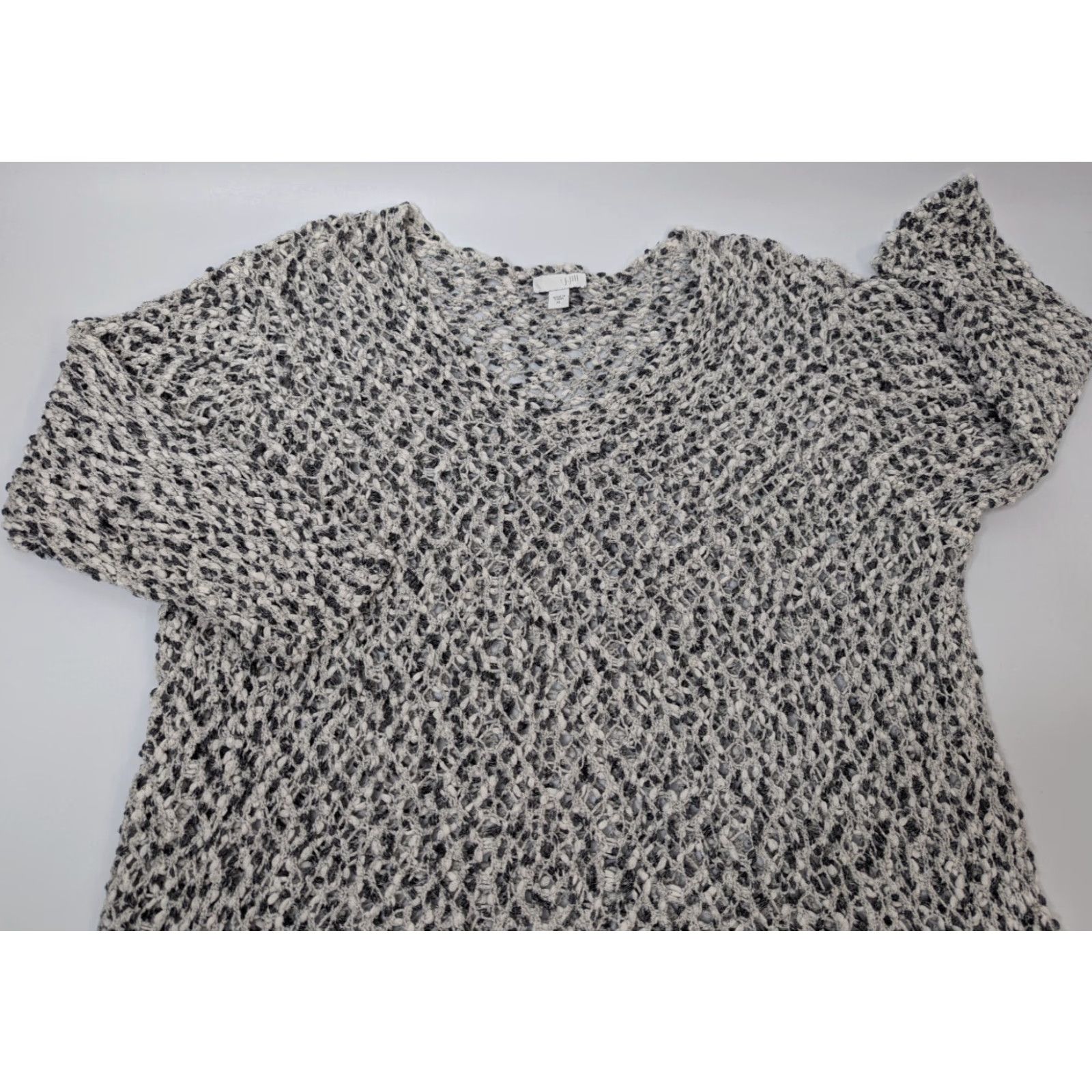 J. Jill J. Jill Womens XL White Crochet Open Knit Sweater Pullover 3/4 Sleeve Coastal Shirt Size XL / US 12-14 / IT 48-50 - 2 Thumbnail
