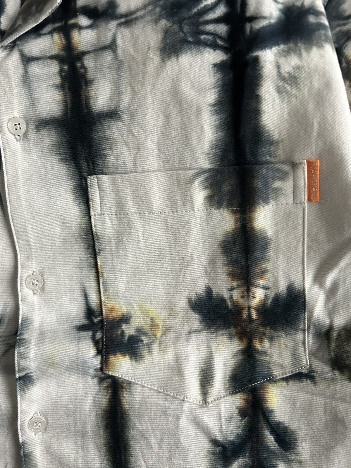 Nahmias Nahmias White Tie Dye Print Shirt All Over AOP Short Sleeve Size US M / EU 48-50 / 2 - 4 Thumbnail