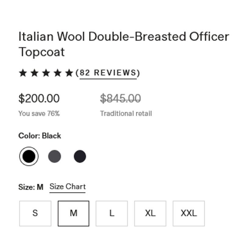 Quince Quince Italian Wool Double-Breasted Officer Topcoat M NWT Size US M / EU 48-50 / 2 - 8 Thumbnail