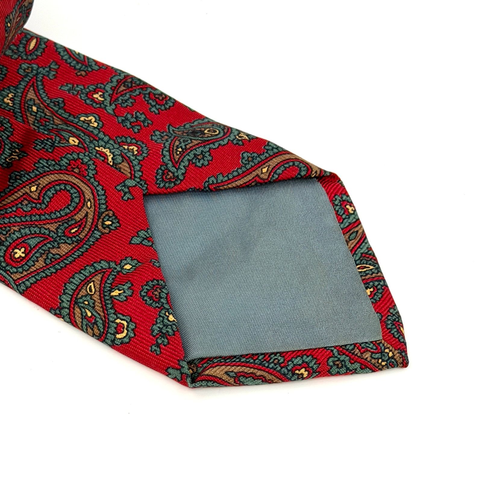 Aquascutum Vintage 80s Red 100% Silk Paisley Necktie Size ONE SIZE - 3 Thumbnail