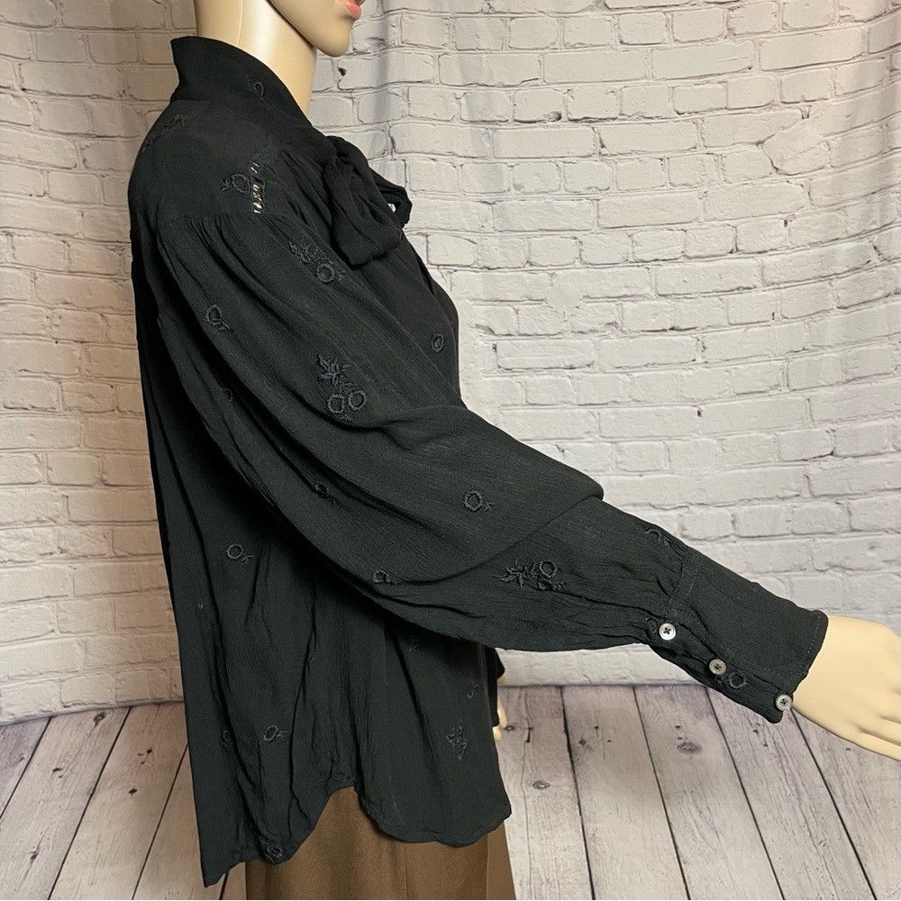 Free People NWT New Free People Black Wishful Moments Blouse Size XS Size XS / US 0-2 / IT 36-38 - 7 Thumbnail