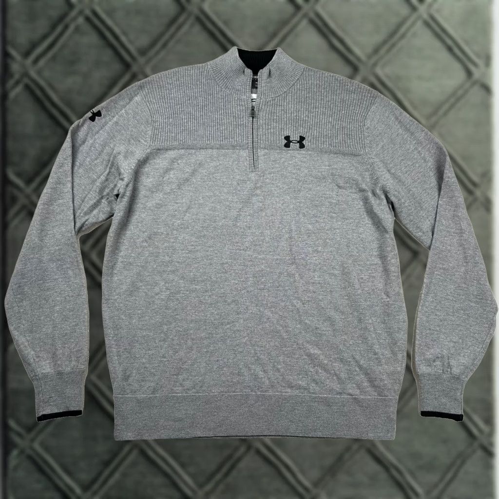 Under Armour Under Armour Sweater Mens XL Merino Wool Mock Neck 1/4 Zip Golf Heather Gray Size US XL / EU 56 / 4 - 1 Thumbnail