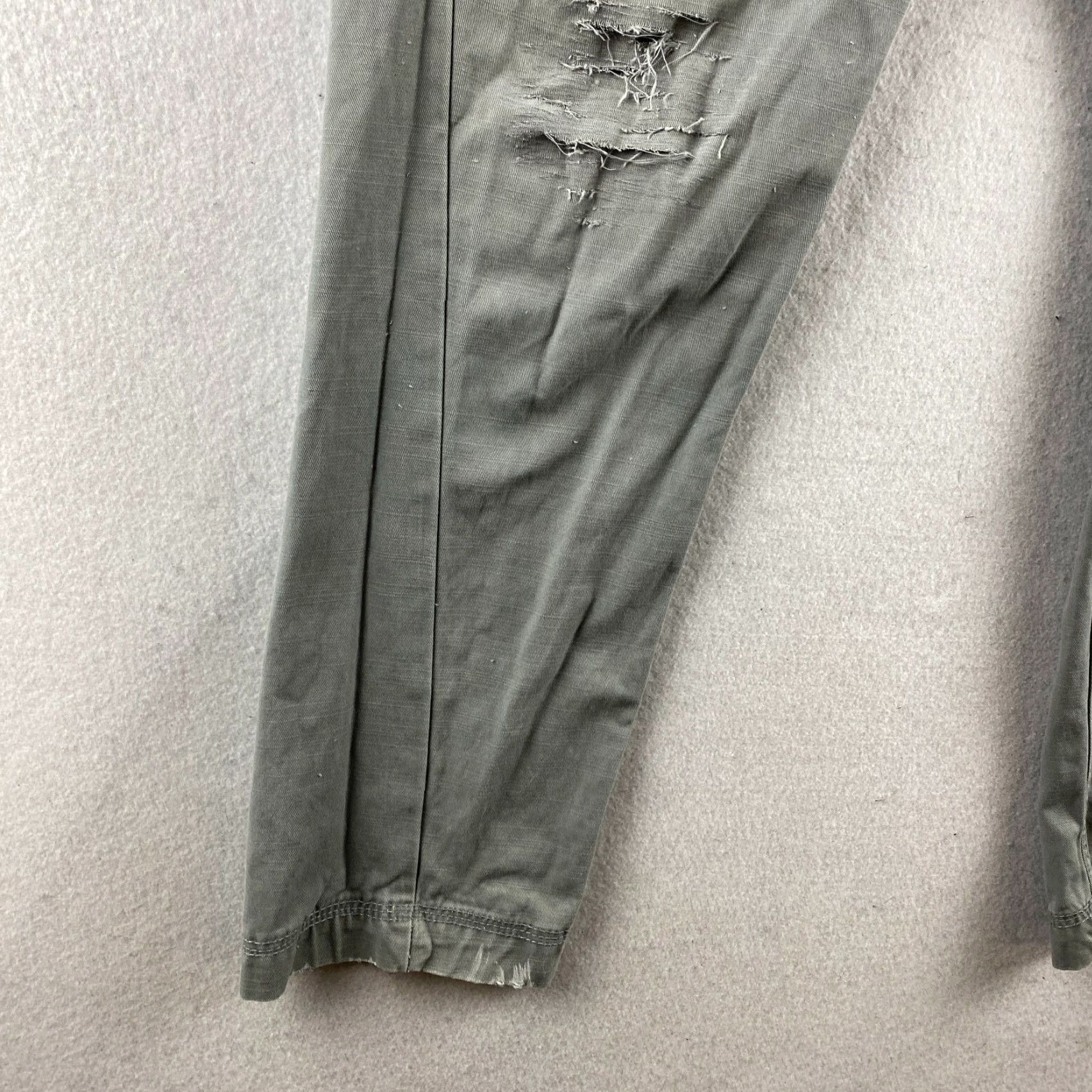 Vintage Koto Pants Mens 33 Gray Distressed Pockets Corduroy Waist Slash Pockets Slim Straight Size US 33 - 5 Thumbnail