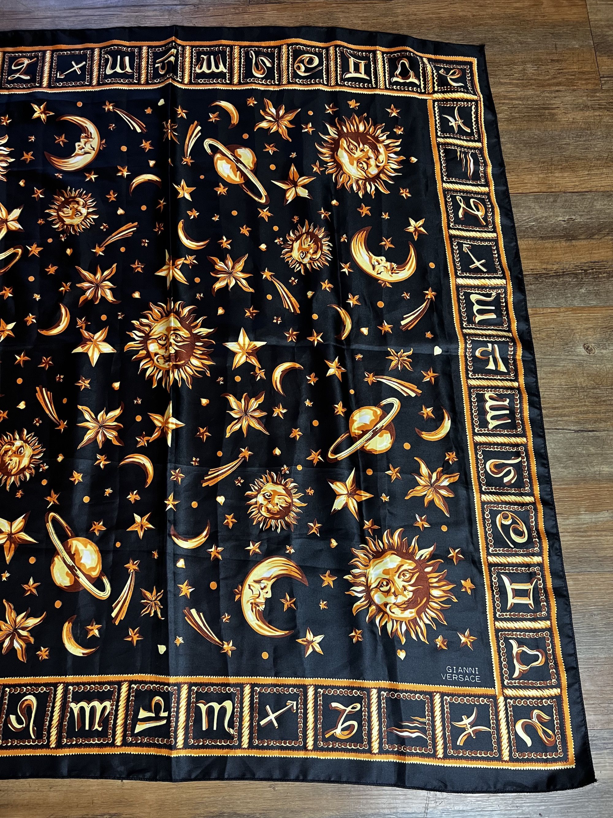 Versace Vintage 1980's-1990's Gianni Versace Zodiac Silk Scarf Size ONE SIZE - 3 Thumbnail