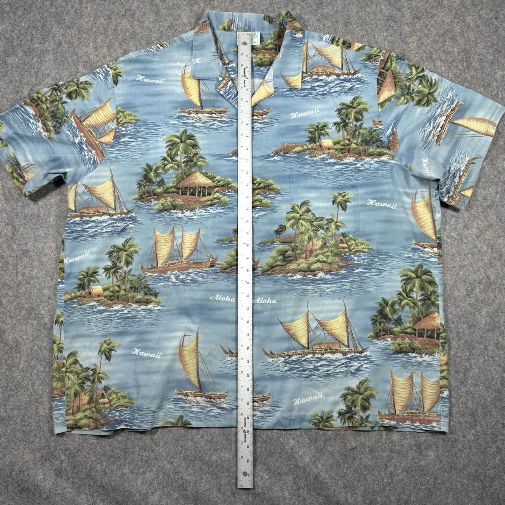 Vintage Jade Fashions Hawaiian Short Sleeve Shirt Men's 4XL Blue Island Sailing Theme Shirt Size US XXL / EU 58 / 5 - 5 Thumbnail