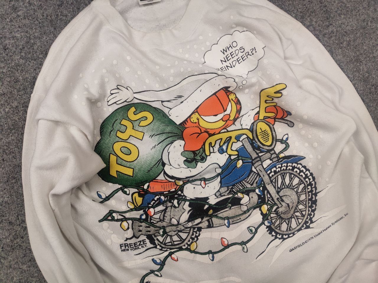 Tultex Rare Vintage 1978's Garfield Printed Logo Freeze Sweatshirt Size US L / EU 52-54 / 3 - 8 Thumbnail
