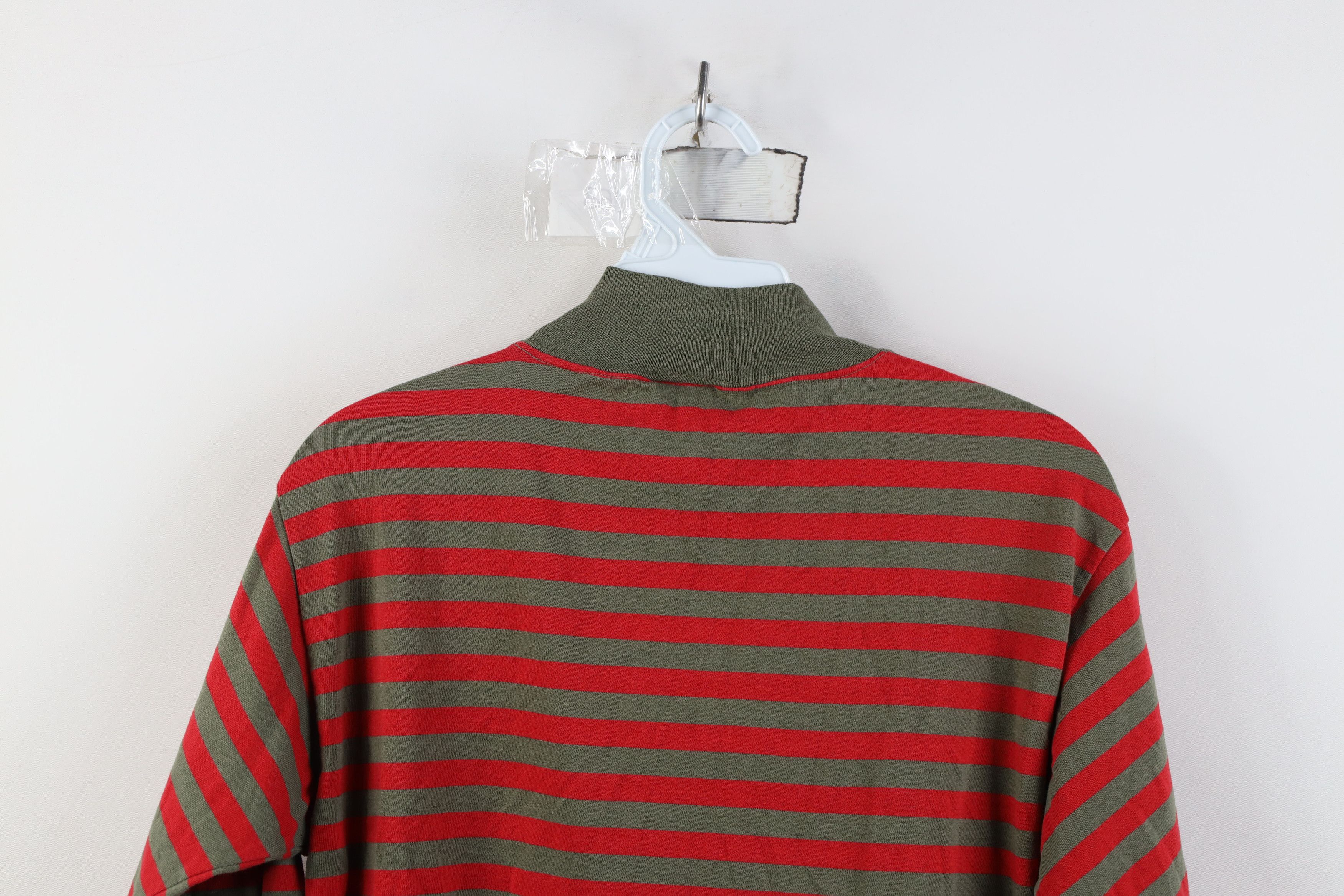 Vintage Vintage 70s Streetwear Striped Mock Neck Long Sleeve T-Shirt Size M / US 6-8 / IT 42-44 - 9 Thumbnail