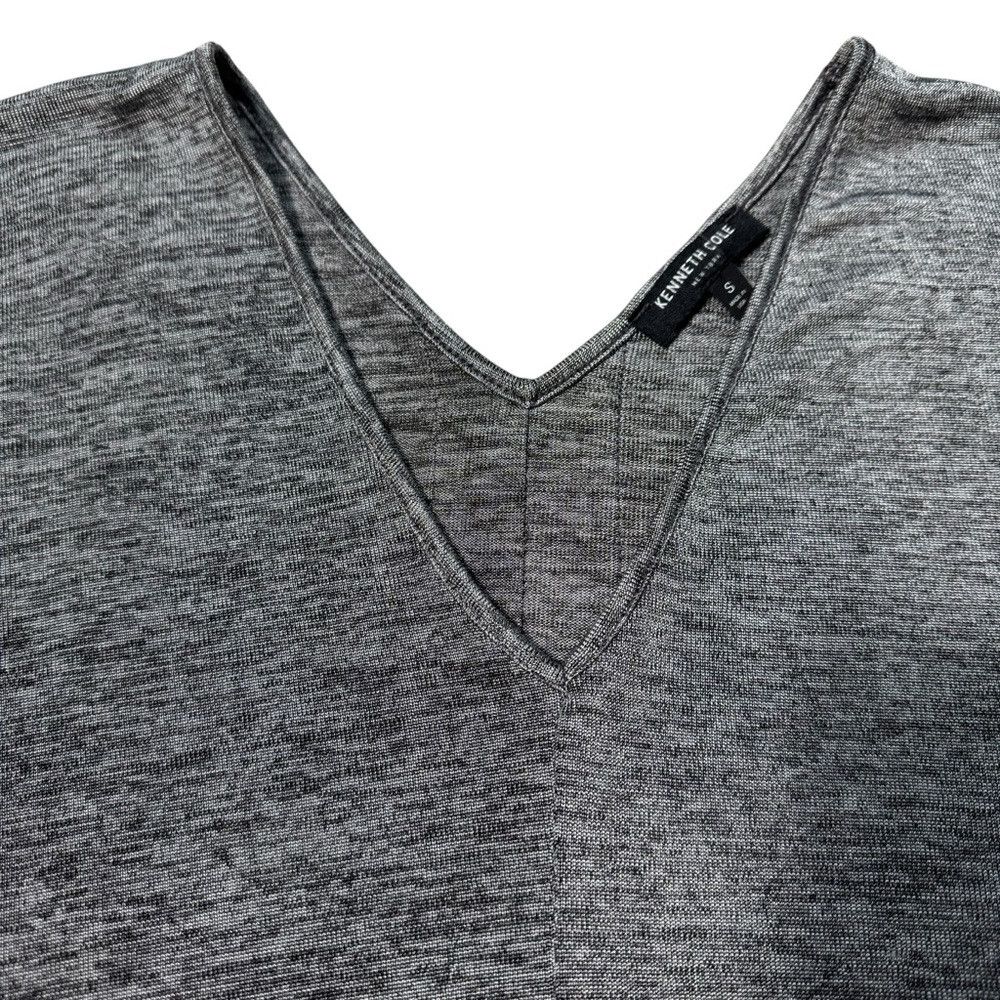 Kenneth Cole Kenneth Cole Grey Melange Hi Low V-Neck Sweater Size S Size S / US 4 / IT 40 - 7 Thumbnail