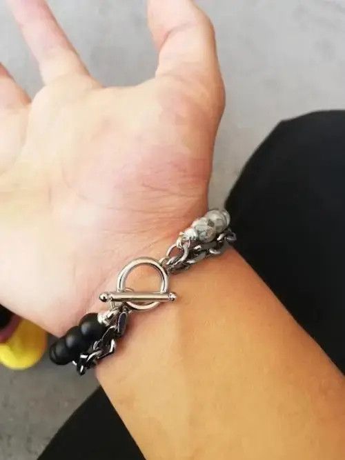 Other Black Mate Beads + Dray Grey Beads + Chain Size ONE SIZE - 3 Thumbnail