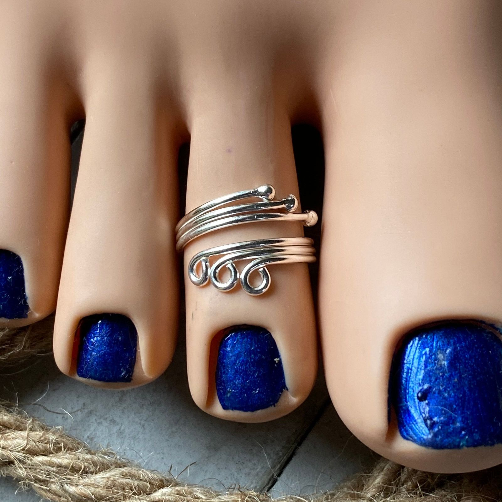 The Unbranded Brand Sterling Silver Wrap Around Toe Ring Size ONE SIZE - 2 Thumbnail