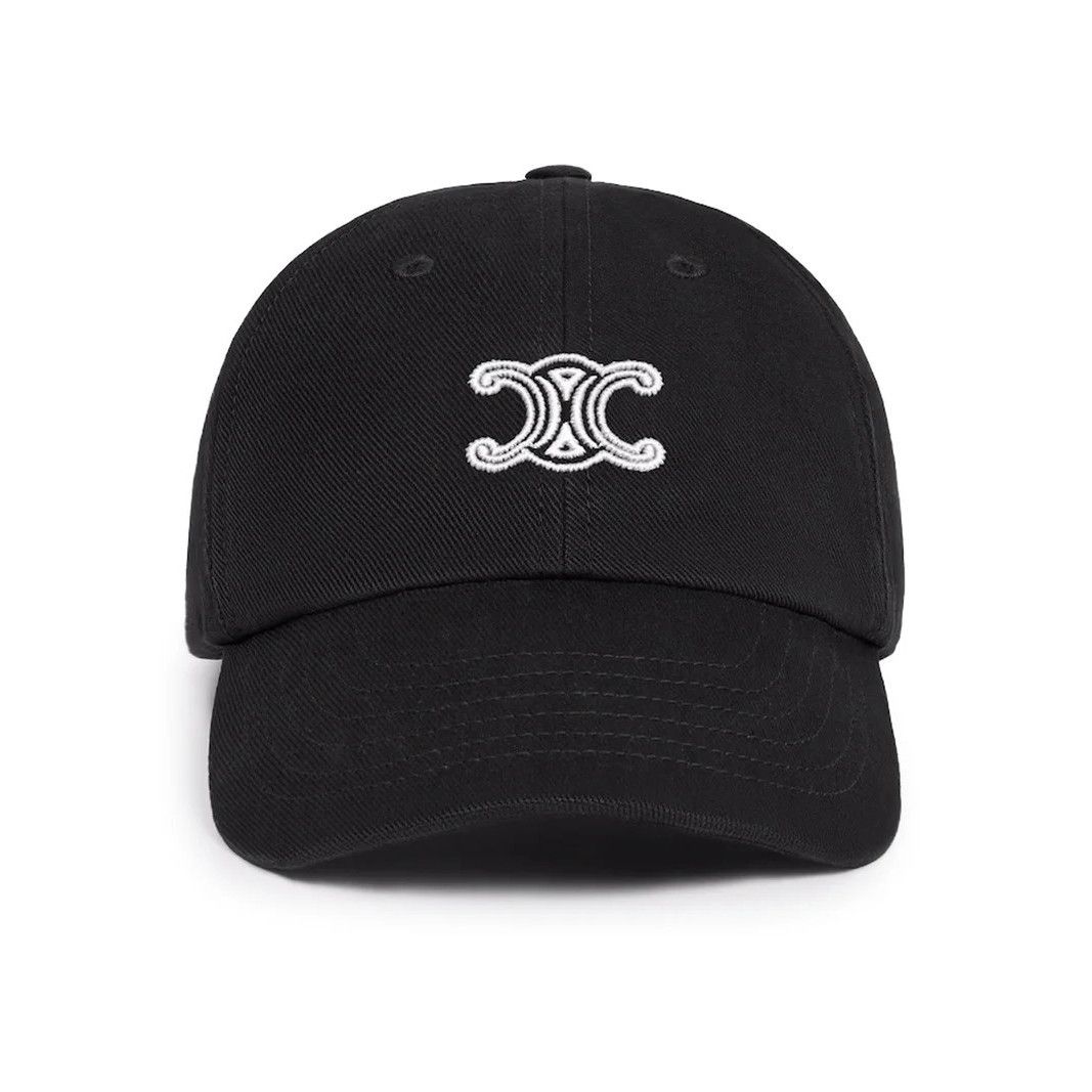 Celine CELINE $590 Vivienne Black/White Triomphe Baseball Cap New & Size ONE SIZE - 1 Thumbnail