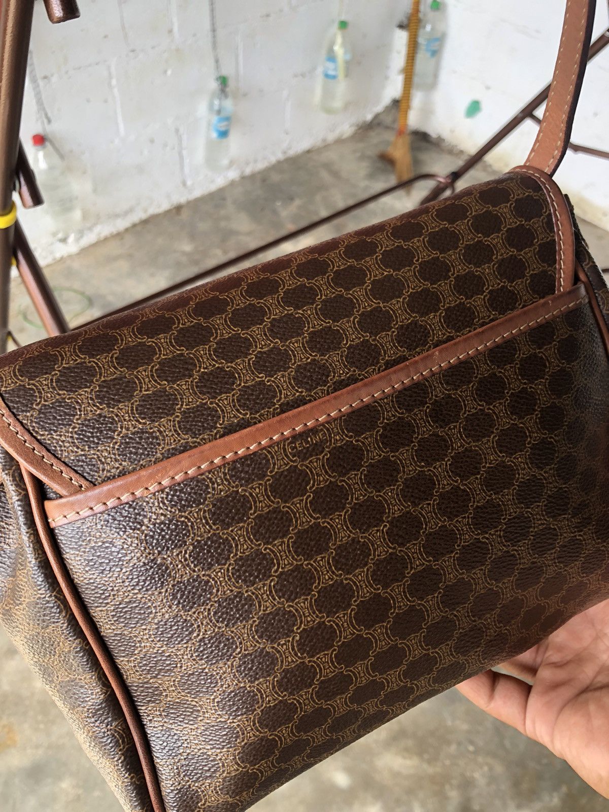 Celine × Vintage Celine Monogram Leather Clutch Bag Size ONE SIZE - 4 Thumbnail